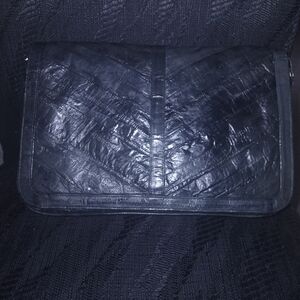 Eel Skin Blue Shoulder Bag